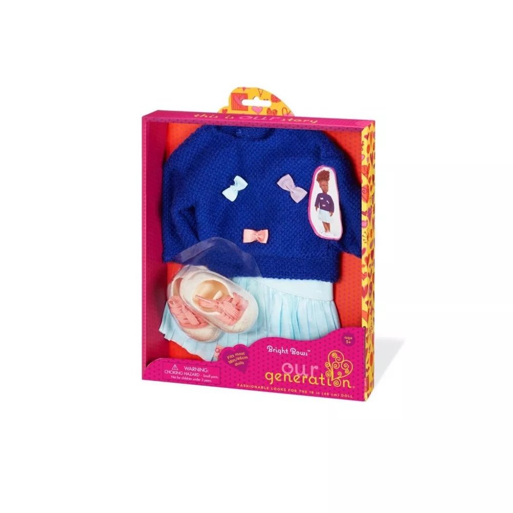 Our Generation Bright Bows Sweater & Skirt Outfit for 18" Dolls